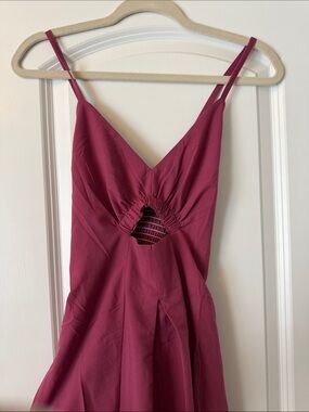 Mauve Cutout Spaghetti Strap midi Dress